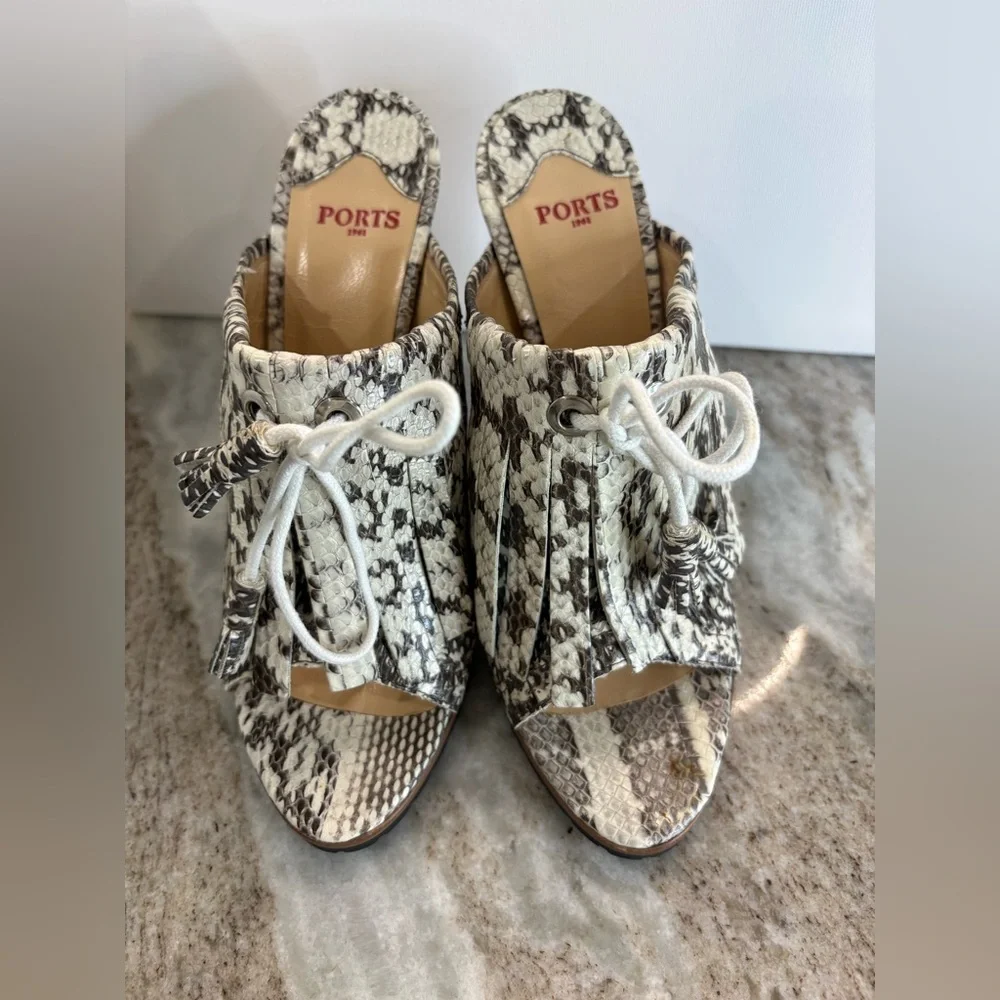Ports 1961 Snakeskin Pattern Mules - Picture 2 of 6